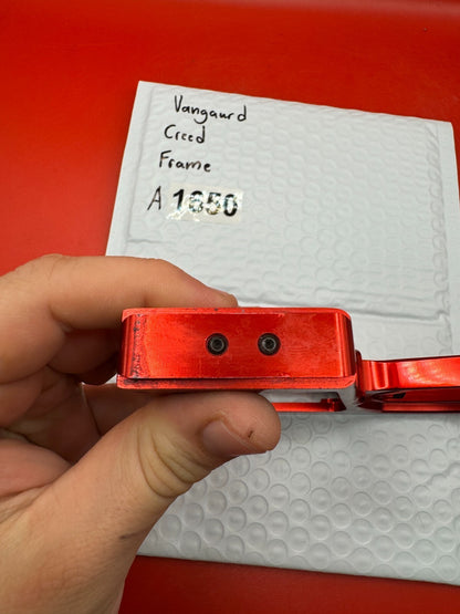 Vangaurd Creed Paintball Marker Frame - used paintball trigger frame - red anno