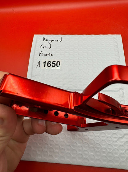 Vangaurd Creed Paintball Marker Frame - used paintball trigger frame - red anno