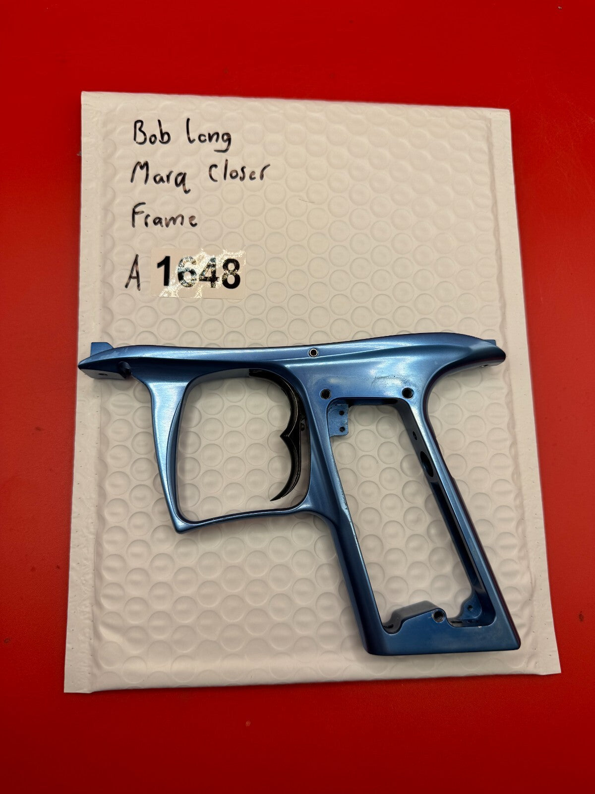 Bob Long Marq Closer Paintball Marker Frame - used paintball trigger frame - blue anno