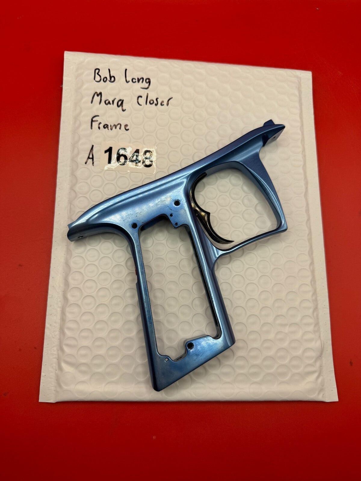 Bob Long Marq Closer Paintball Marker Frame - used paintball trigger frame - blue anno