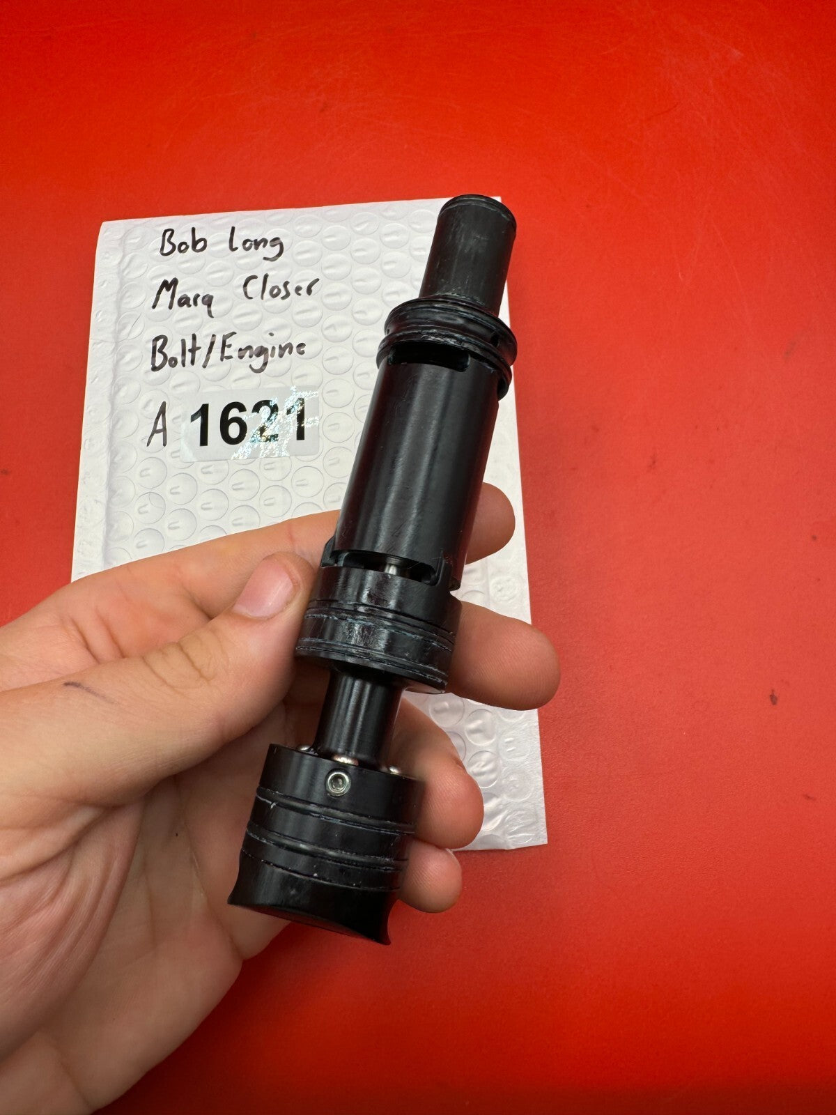 Bob Long Marq Closer Bolt/Engine - used paintball bolt/engine assembly - black