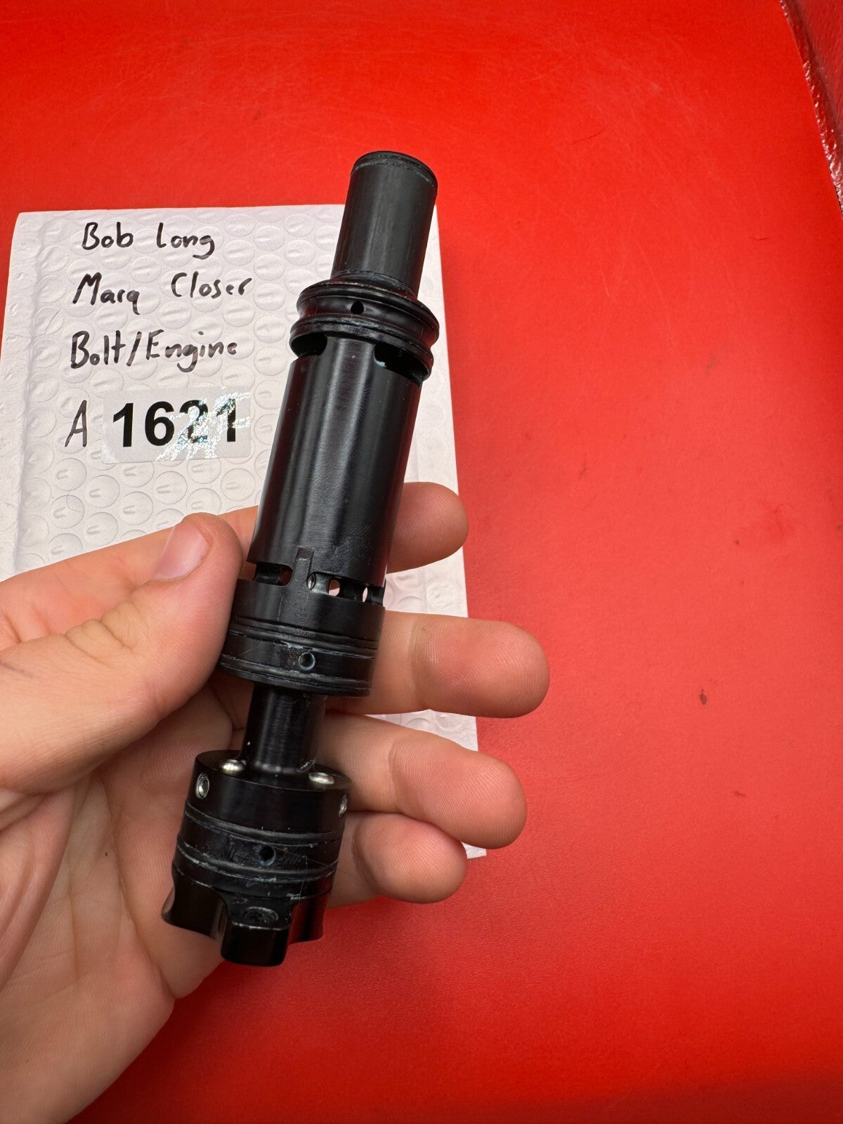 Bob Long Marq Closer Bolt/Engine - used paintball bolt/engine assembly - black