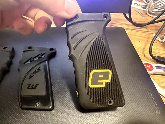 E1 and Worrblade Grips - Customizable Grips for Paintball Markers