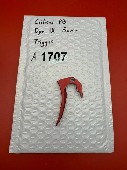 Critical PB Dye UL Frame Trigger - used paintball trigger - red anno