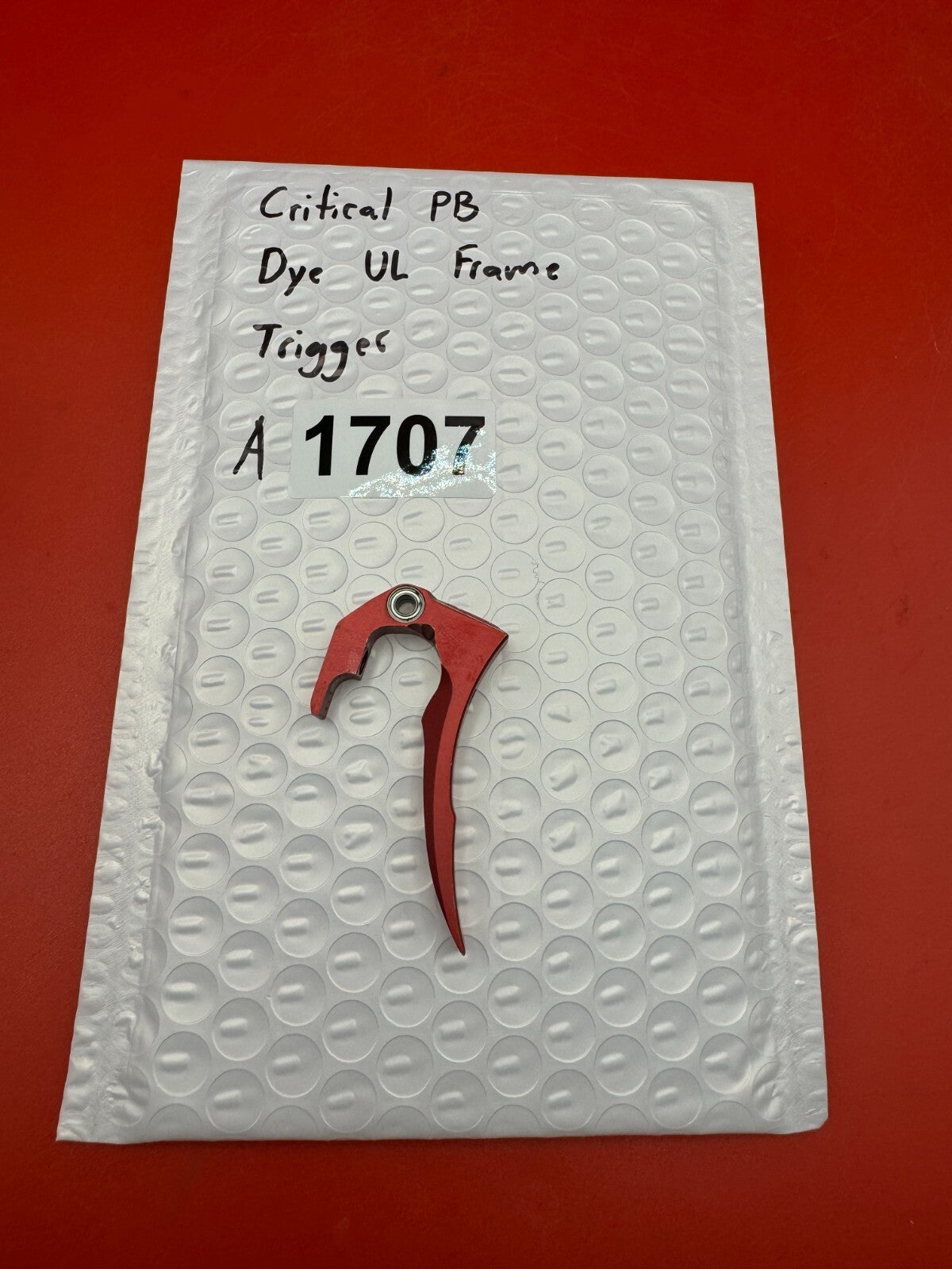 Critical PB Dye UL Frame Trigger - used paintball trigger - red anno