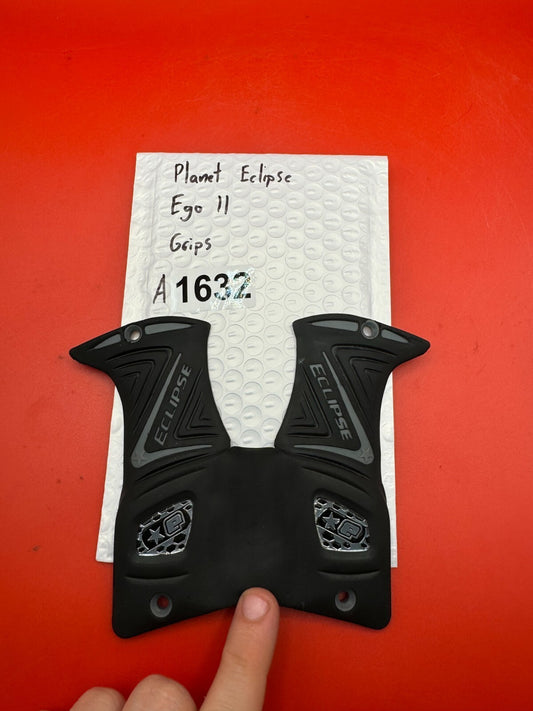 Planet Eclipse Ego 11 Grips - used paintball grip panels - black/gray