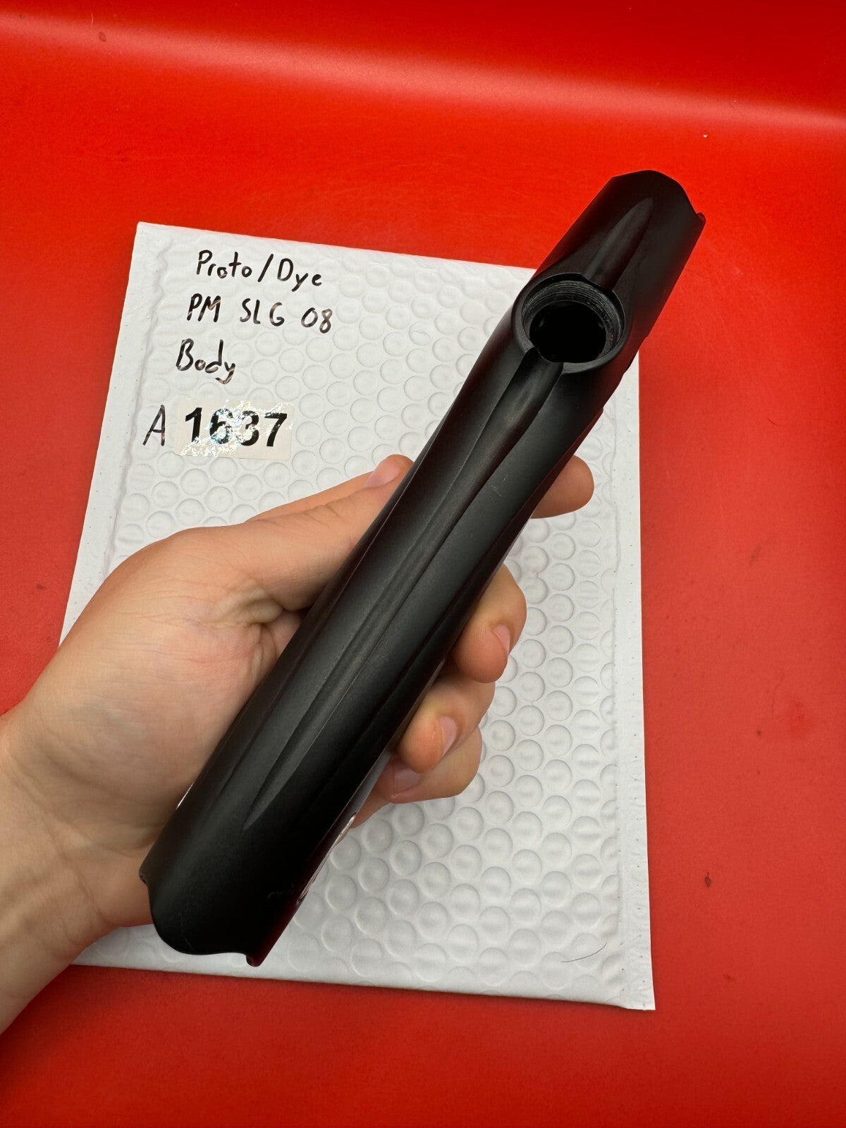 Proto/Dye PM SLG 08 Body - used paintball marker body - black/dark red