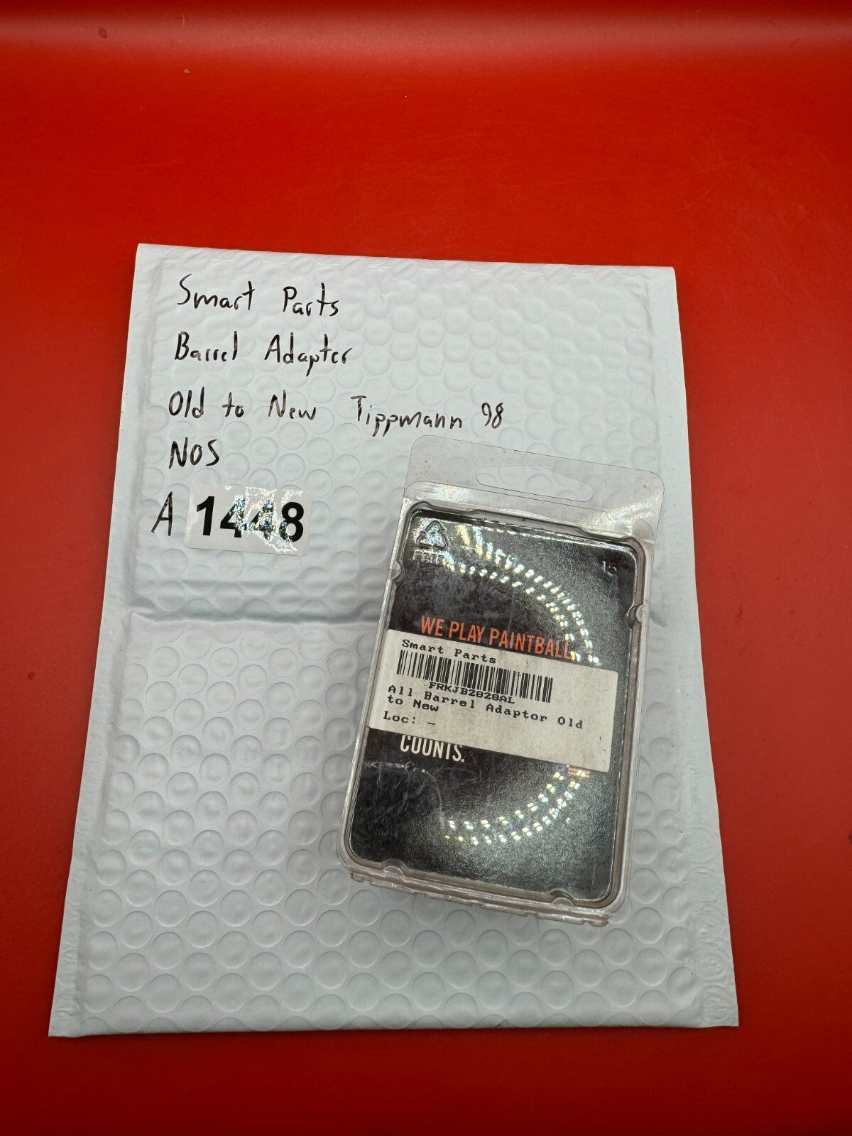 Smart Parts Barrel Adapter Old to New Tippmann 98 NOS - used paintball barrel adapter - black