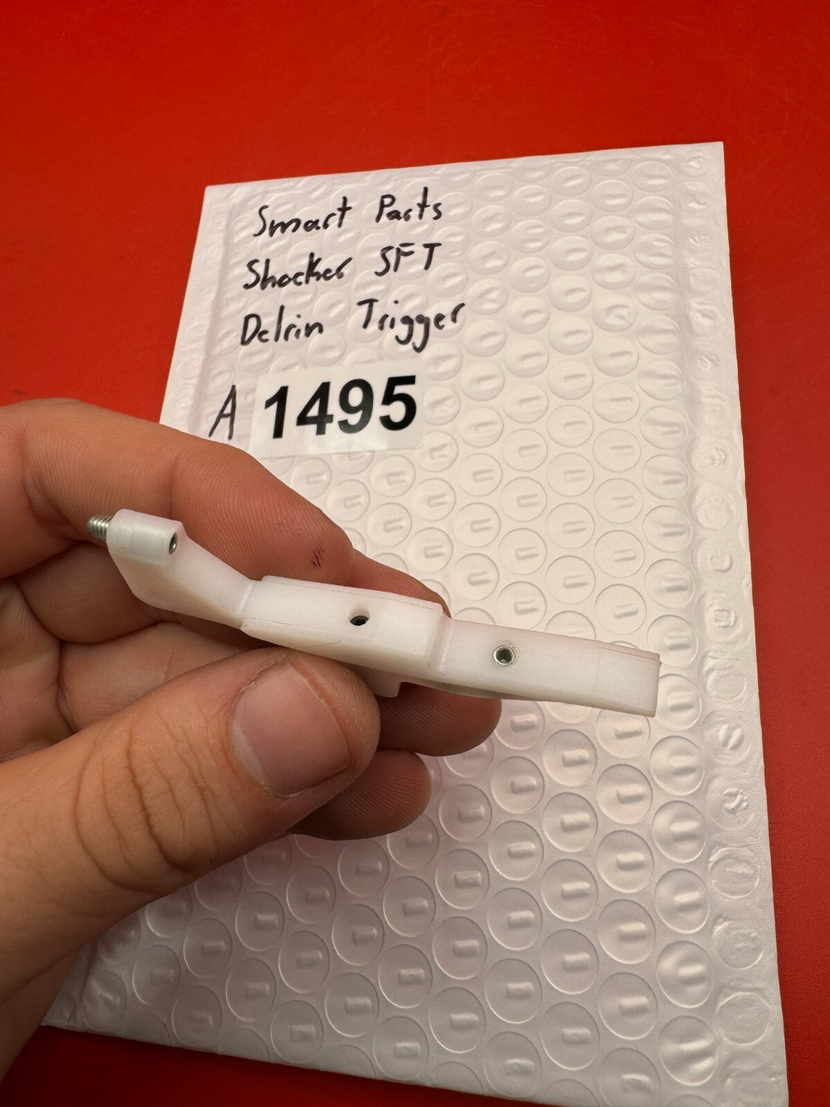 Smart Parts Shocker SFT Delrin Trigger - used paintball trigger - white