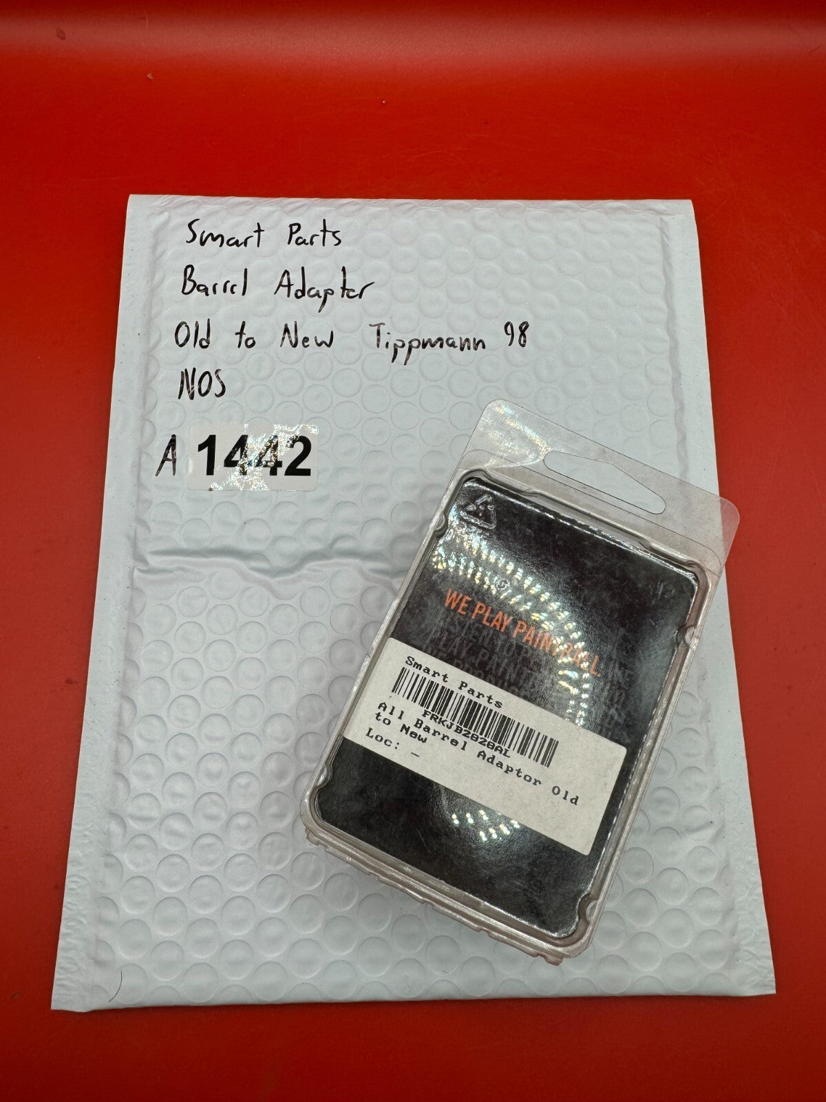 Smart Parts Barrel Adapter Old to New Tippmann 98 NOS - used paintball barrel adapter - black