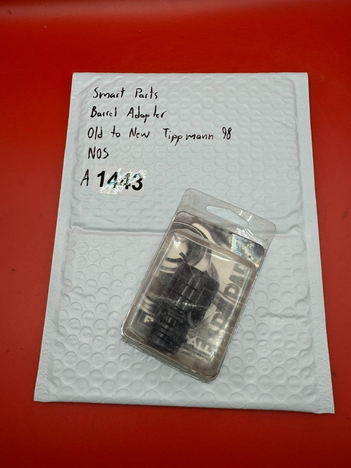Smart Parts Barrel Adapter Old to New Tippmann 98 NOS - used paintball barrel adapter - black