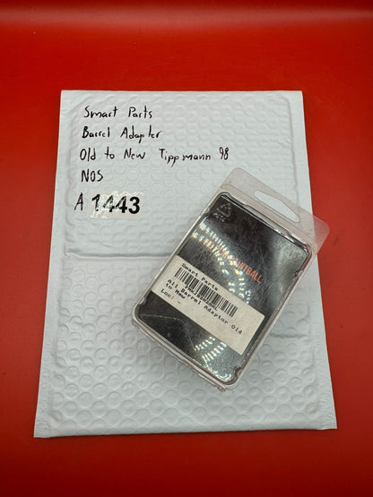 Smart Parts Barrel Adapter Old to New Tippmann 98 NOS - used paintball barrel adapter - black