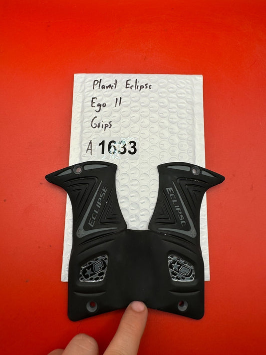 Planet Eclipse Ego 11 Grips - used paintball grip panels - black/gray