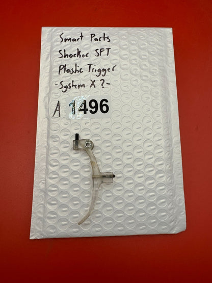 Smart Parts Shocker SFT Plastic Trigger -System X?- - used paintball trigger - clear/translucent
