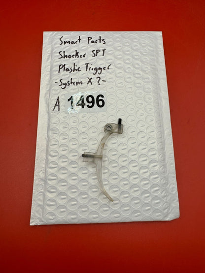 Smart Parts Shocker SFT Plastic Trigger -System X?- - used paintball trigger - clear/translucent