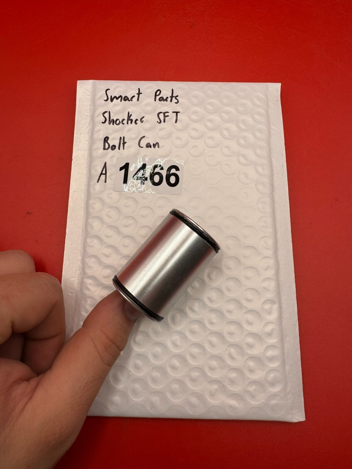Smart Parts Shocker SFT Bolt Can - used paintball bolt can - silver