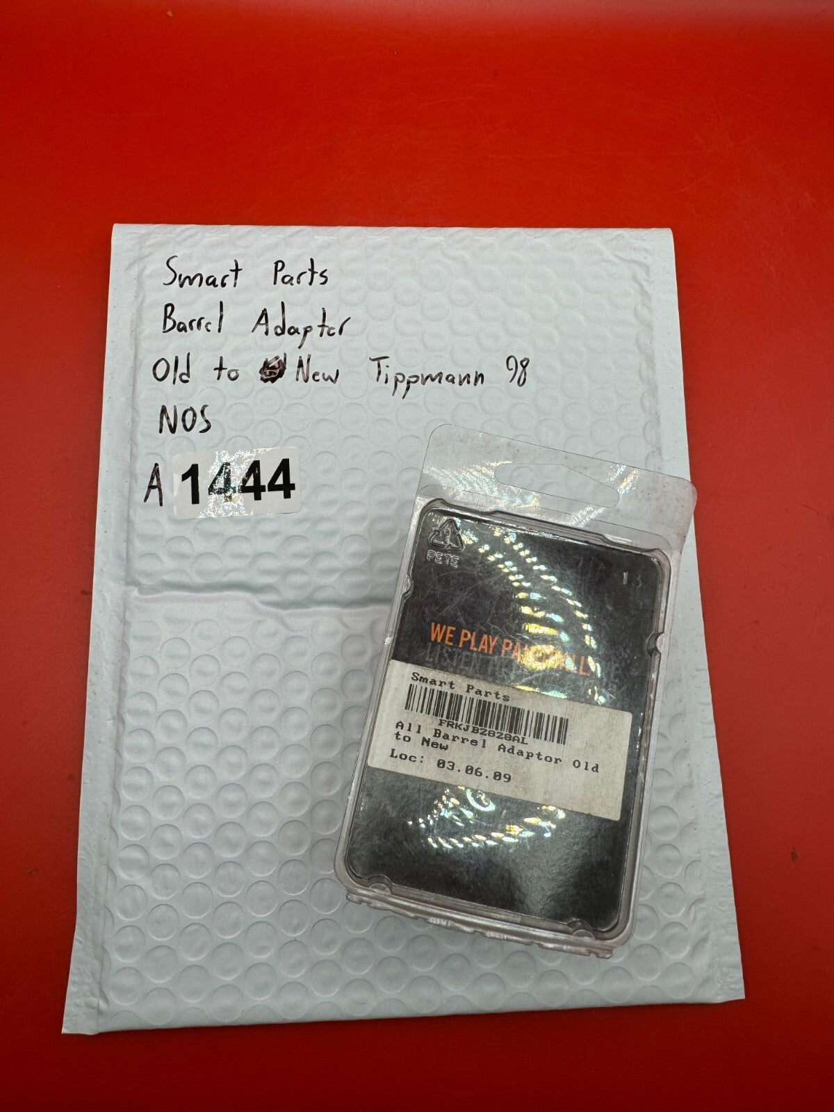 Smart Parts Barrel Adapter Old to New Tippmann 98 NOS - used paintball barrel thread adapter - black