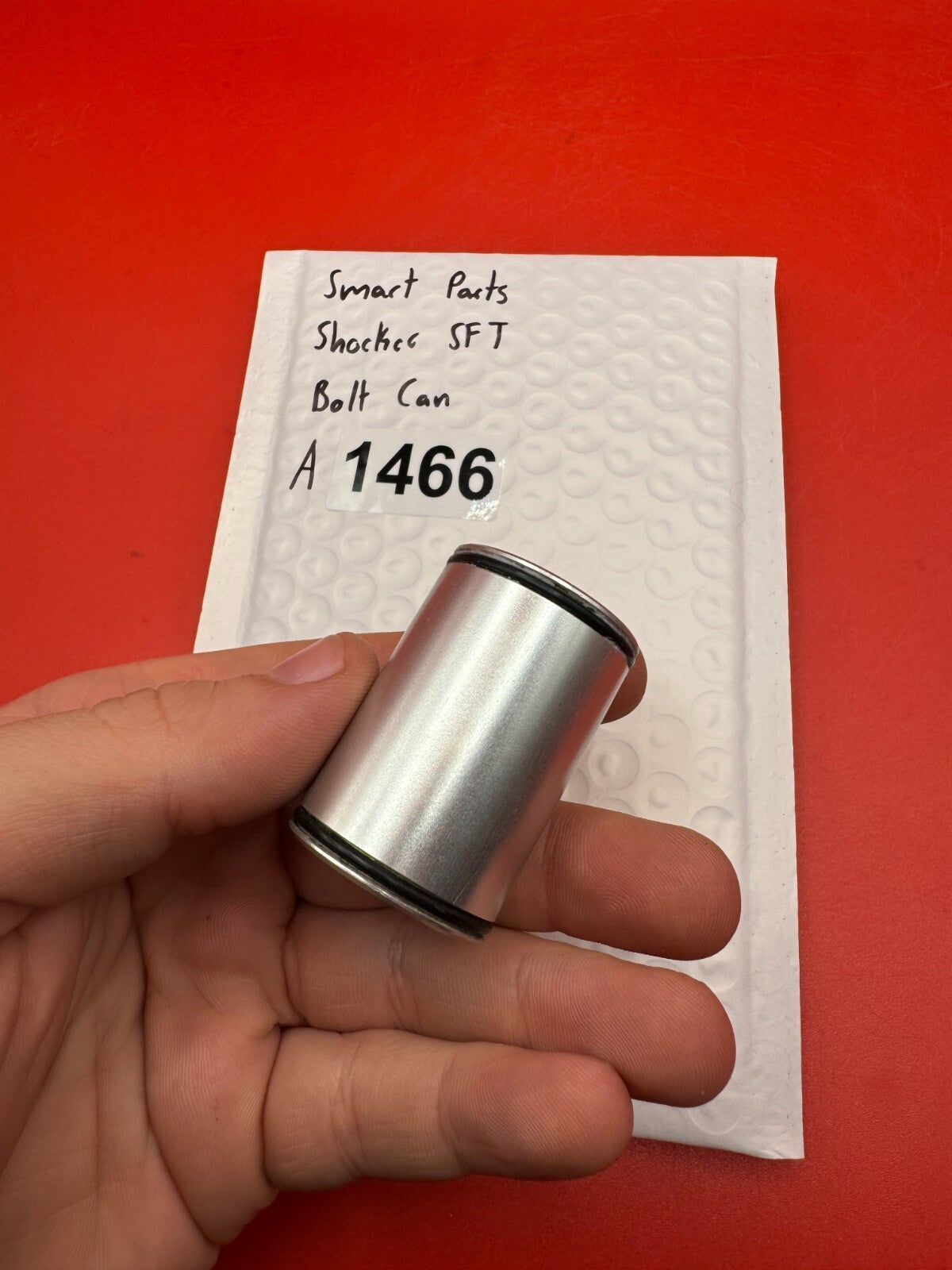Smart Parts Shocker SFT Bolt Can - used paintball bolt can - silver