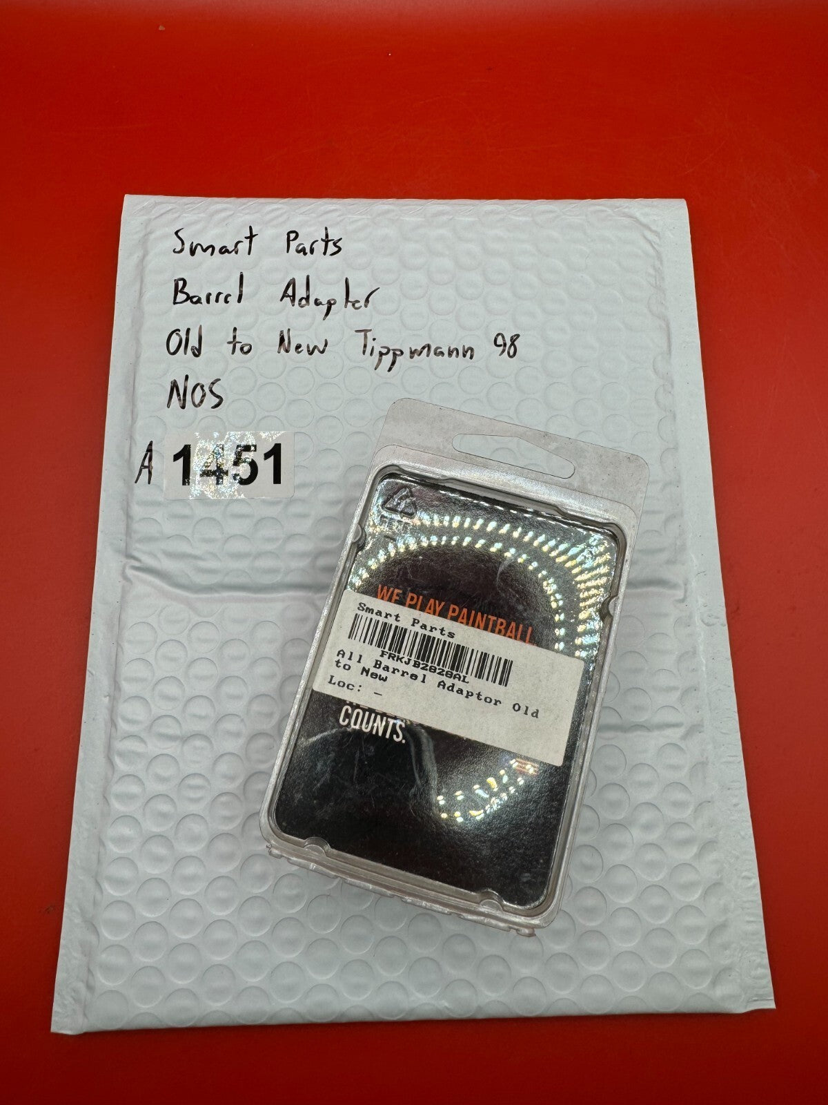 Smart Parts Paintball Barrel Adopter Old to New Tippmann 98 NOS - used paintball barrel adapter - black
