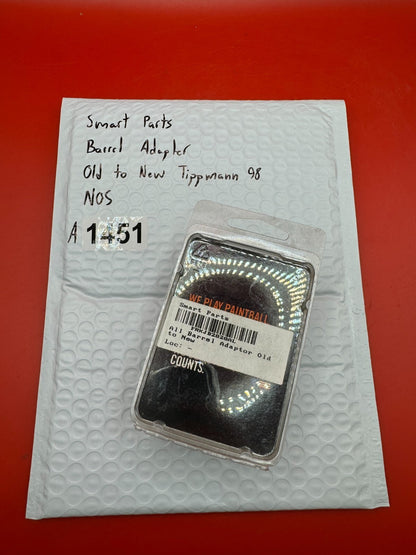 Smart Parts Paintball Barrel Adopter Old to New Tippmann 98 NOS - used paintball barrel adapter - black