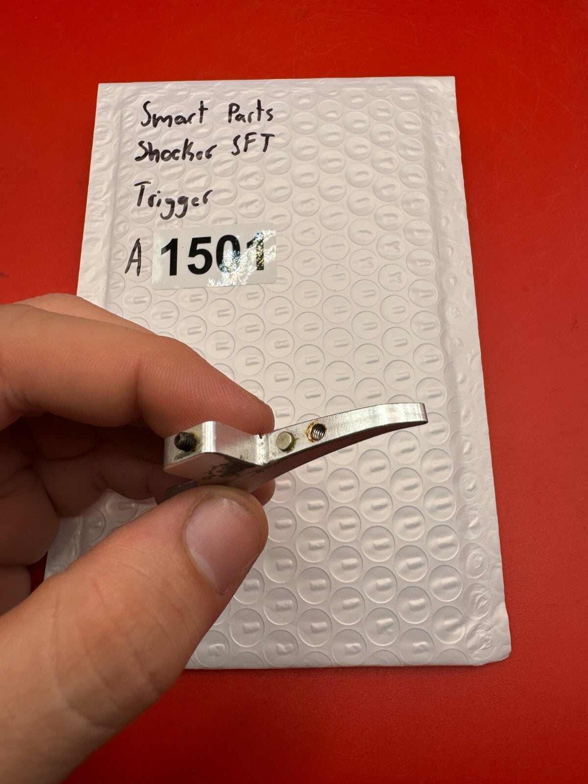 Smart Parts Shocker SFT Trigger - used paintball trigger - silver