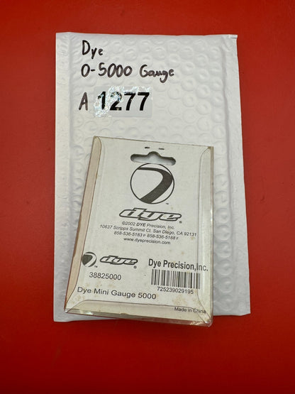 Dye 0-5000 Gauge NOS - used paintball pressure gauge - silver/red