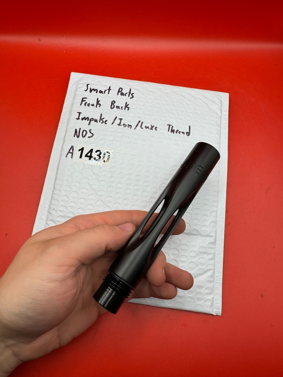 Smart Parts Freak Back Impulse/Ion/Luxe Thread NOS - used paintball barrel back - black
