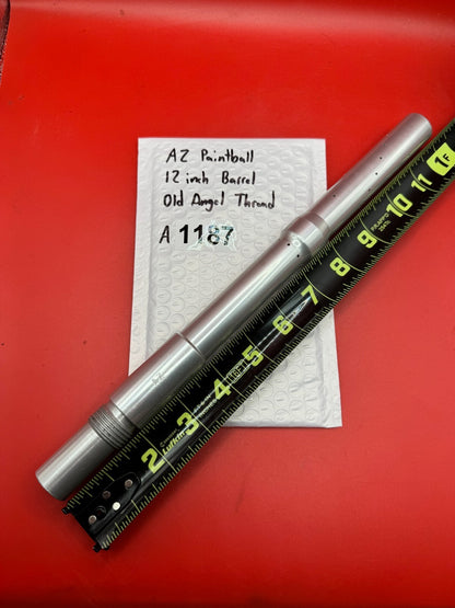 AZ Paintball 12 inch Barrel Old Angel Thread - used paintball barrel - silver
