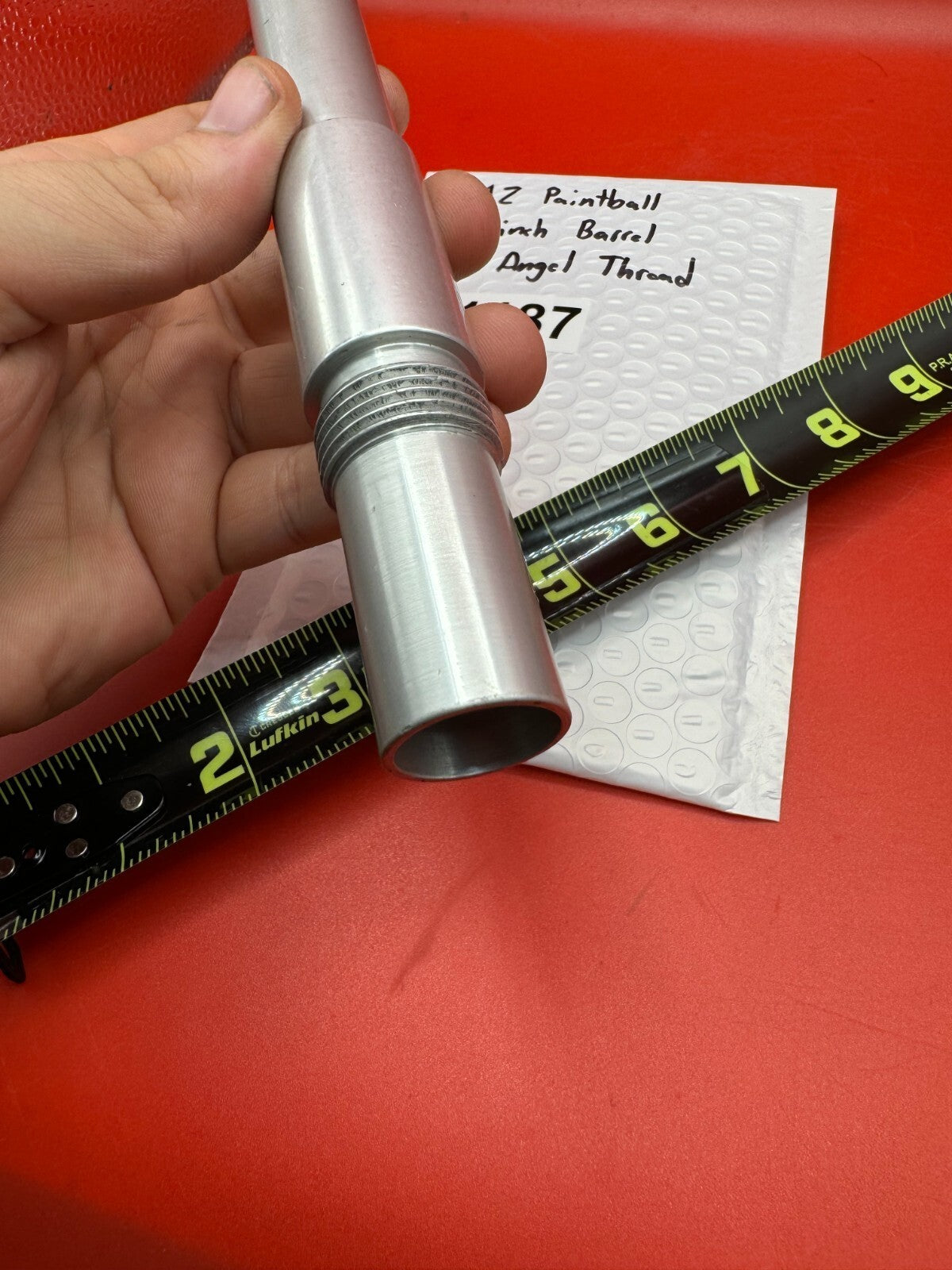 AZ Paintball 12 inch Barrel Old Angel Thread - used paintball barrel - silver