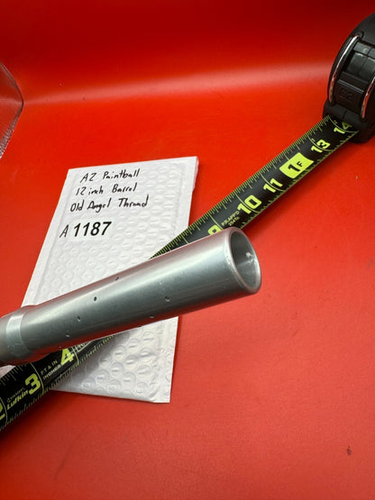 AZ Paintball 12 inch Barrel Old Angel Thread - used paintball barrel - silver