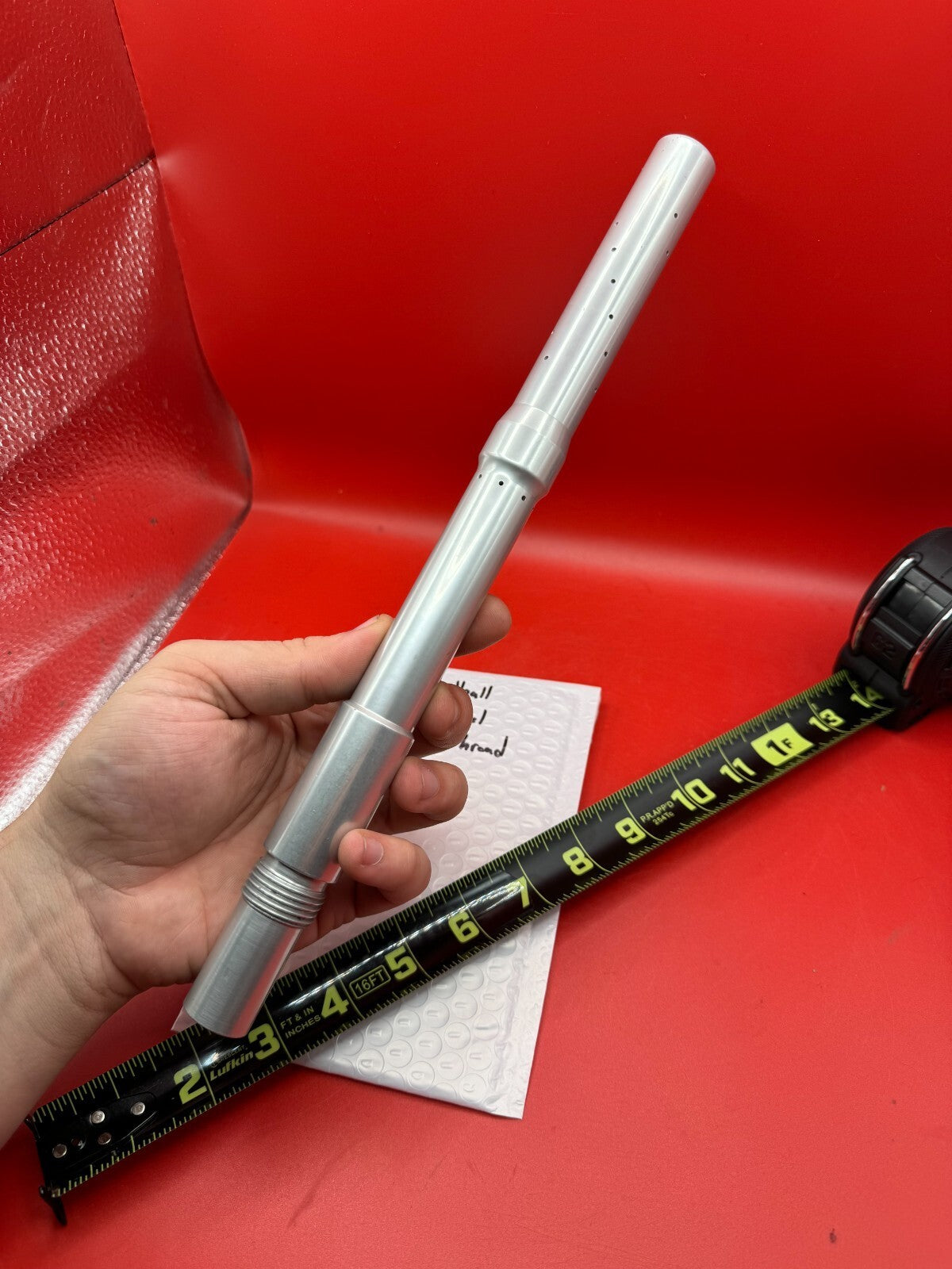 AZ Paintball 12 inch Barrel Old Angel Thread - used paintball barrel - silver