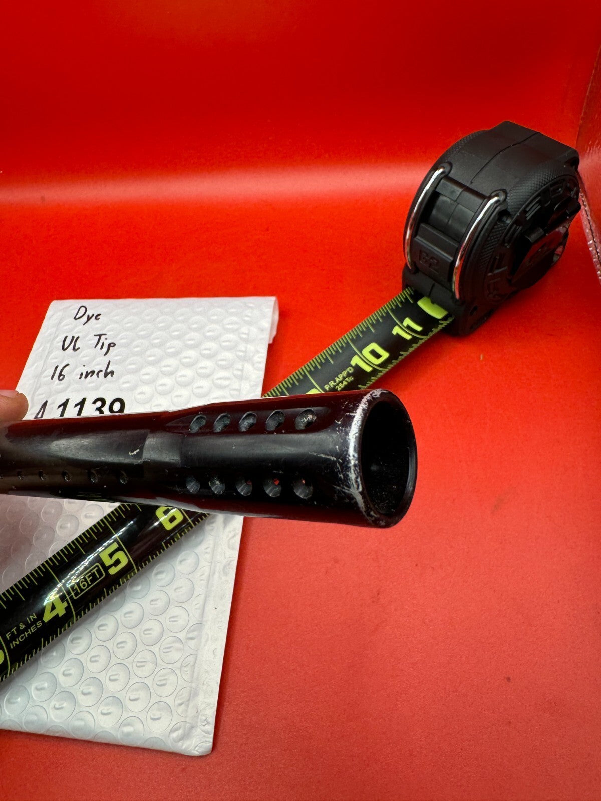 Dye UL Tip 16 inch - used paintball barrel tip - black anno