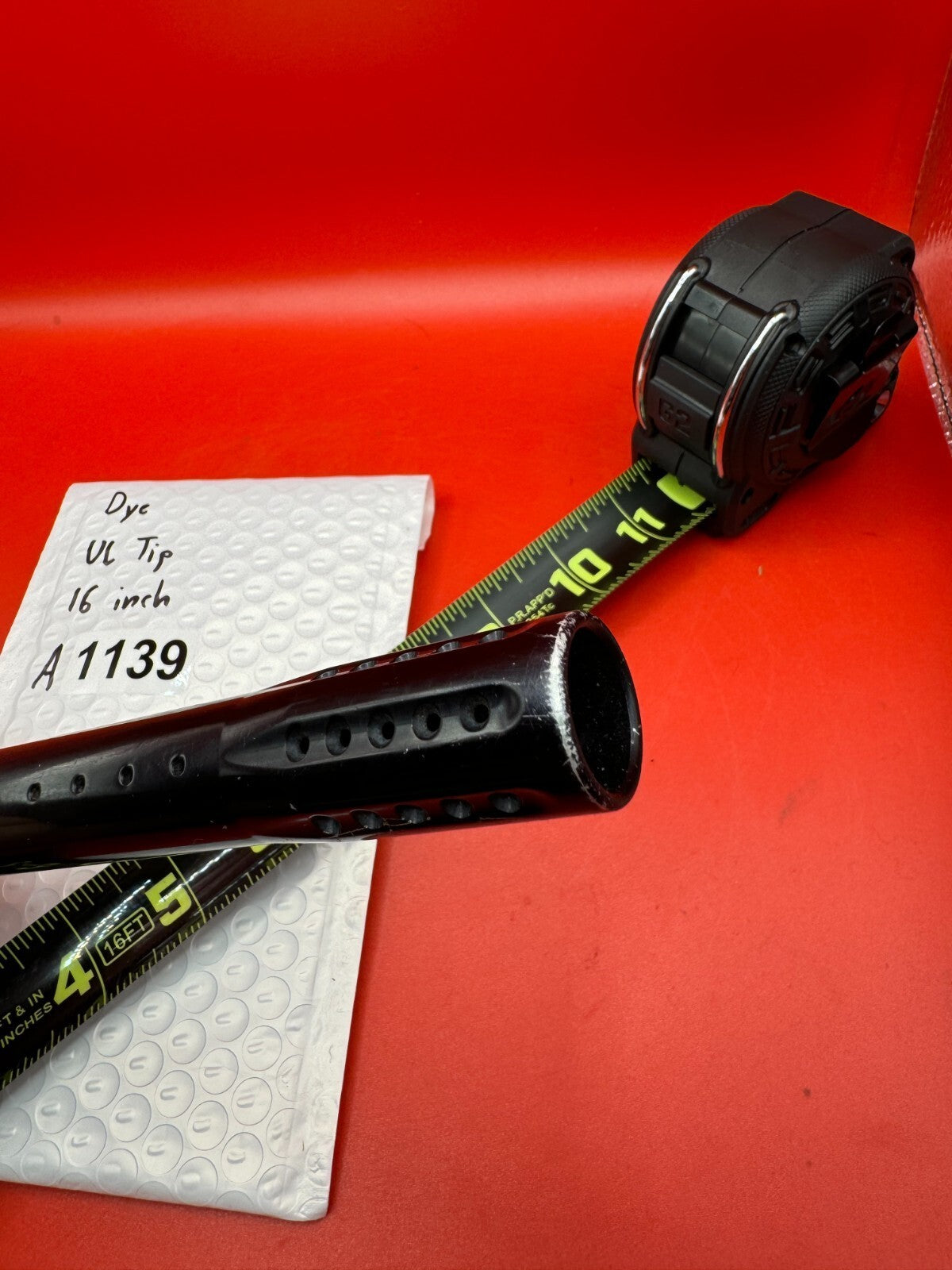 Dye UL Tip 16 inch - used paintball barrel tip - black anno