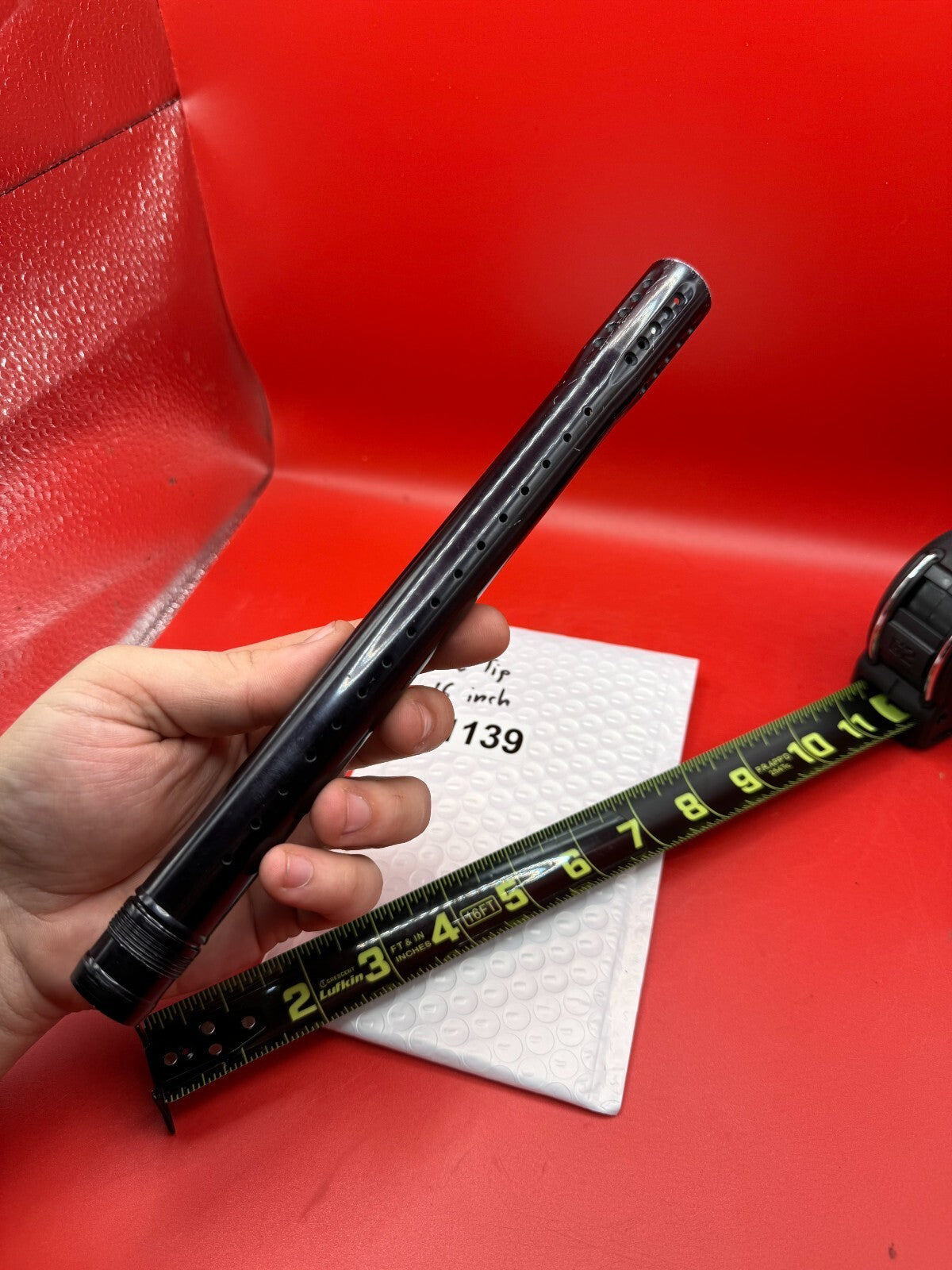 Dye UL Tip 16 inch - used paintball barrel tip - black anno