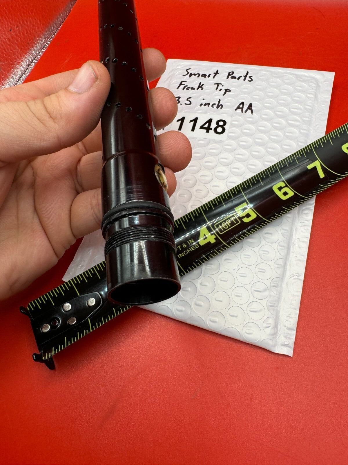 Smart Parts Freak Tip 13.5 inch AA - used paintball barrel tip - black anno