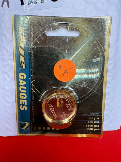 Dye 0-5000 Gauge NOS - used paintball pressure gauge - red/gold