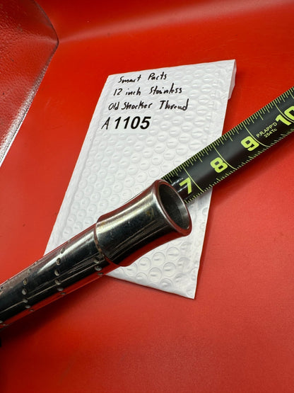 Smart Parts 12 inch Stainless Old Shocker Thread - used paintball barrel - red anno with polished stainless