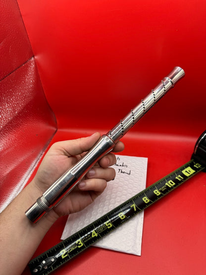 Smart Parts 12 inch Stainless Old Shocker Thread - used paintball barrel - red anno with polished stainless