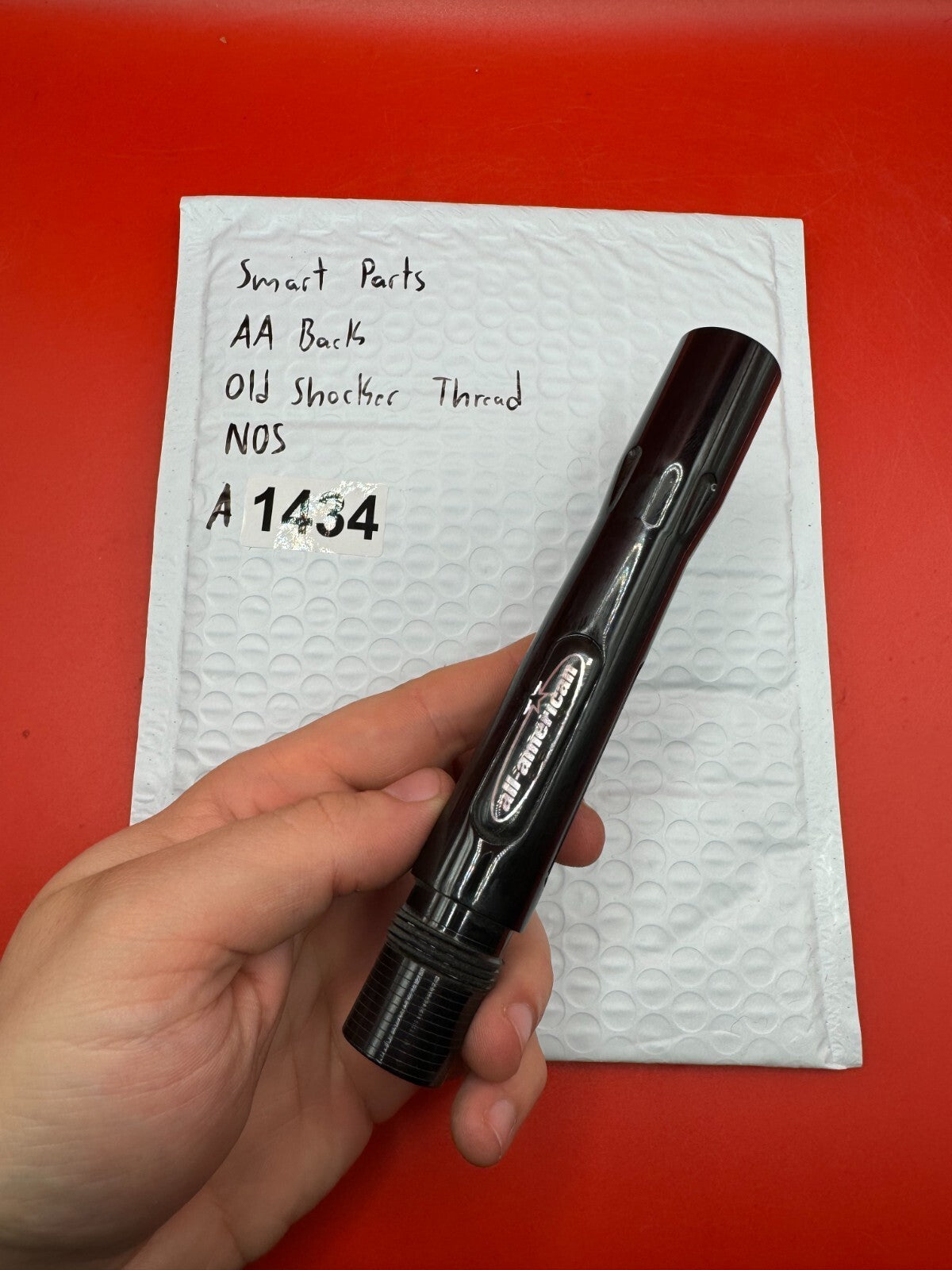 Smart Parts AA Back Old Shocker Thread NOS - used paintball barrel back - black