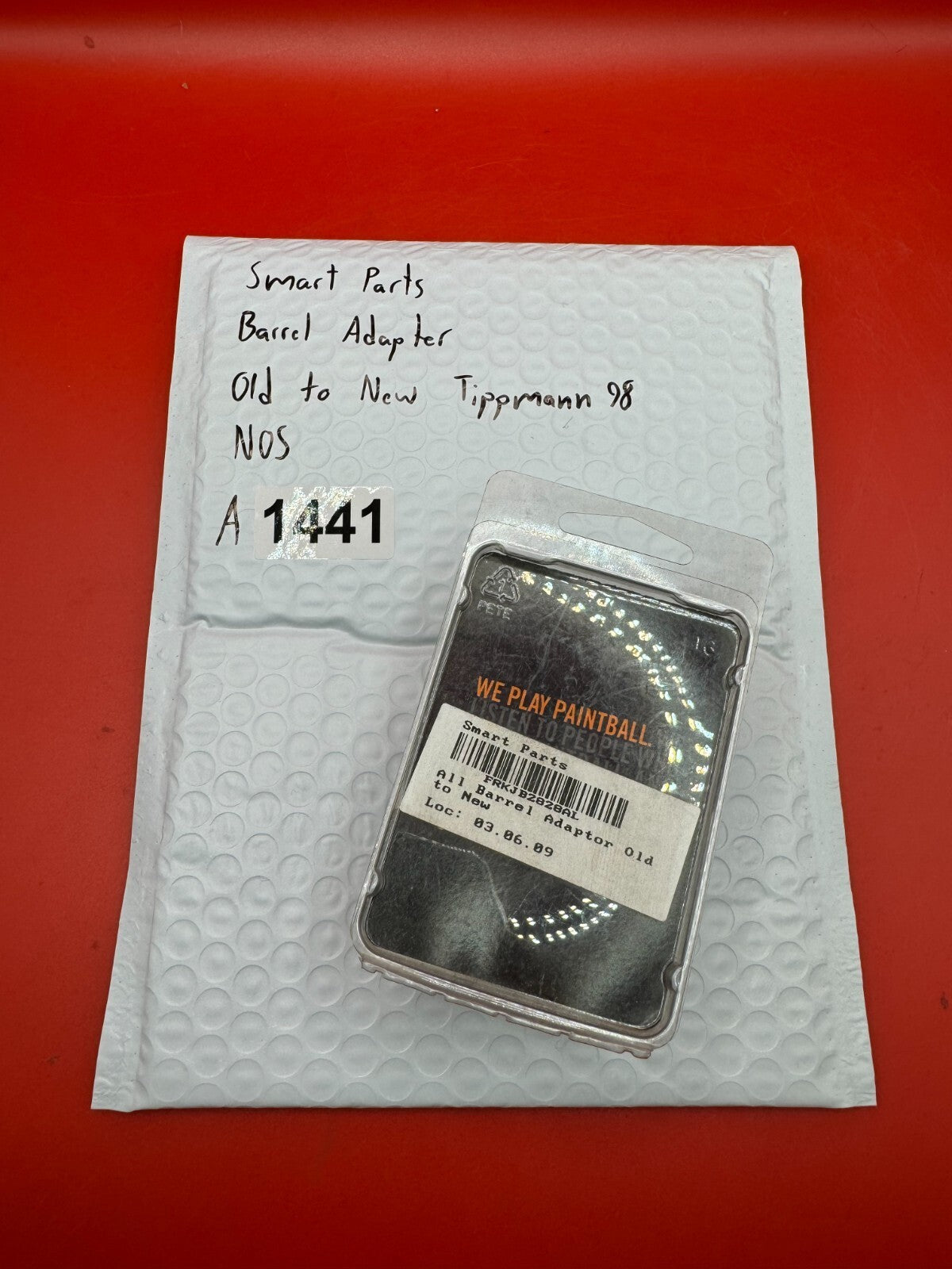 Smart Parts Paintball Barrel Adapter Old to New Tippmann 98 NOS - used paintball barrel adapter - black