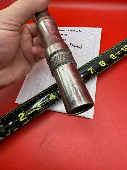 Custom Products 11.5 inch 689 Bore Old Angel Thread - used paintball barrel (two-piece style: back/breech section with tip) - red anno with polished silver accent rings