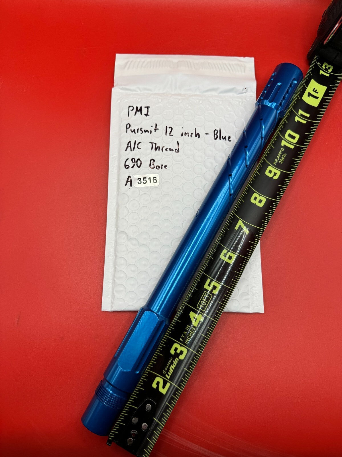 PMI Pursuit 12 inch Paintball Barrel A/C Thread - Blue 690 Bore