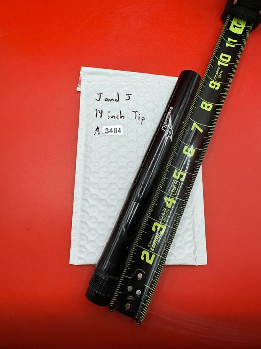 J &amp; J 14 inch Tip Paintball Barrel - used paintball barrel tip - black
