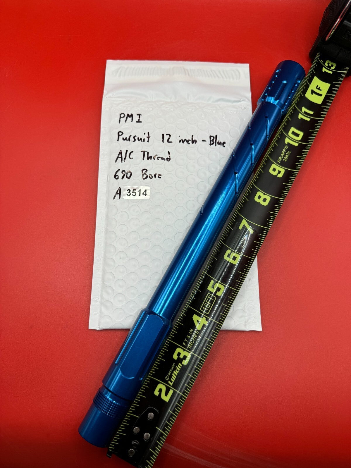 PMI Pursuit 12 inch Paintball Barrel A/C Thread - Blue 690 Bore