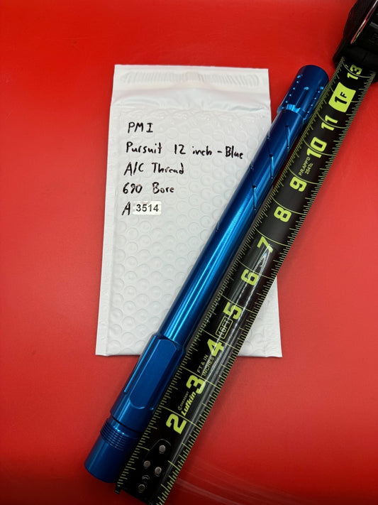 PMI Pursuit 12 inch Paintball Barrel A/C Thread - Blue 690 Bore