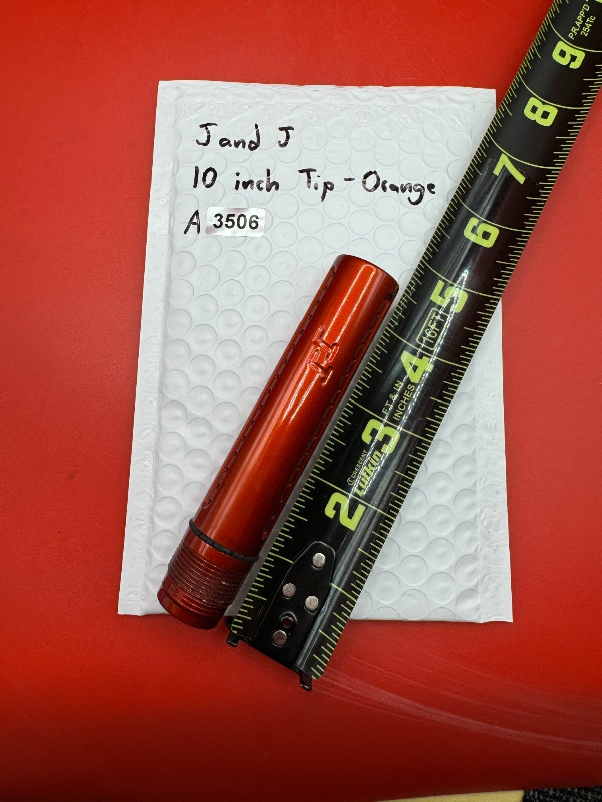 J &amp; J 10 inch Tip - Orange  Paintball Barrel