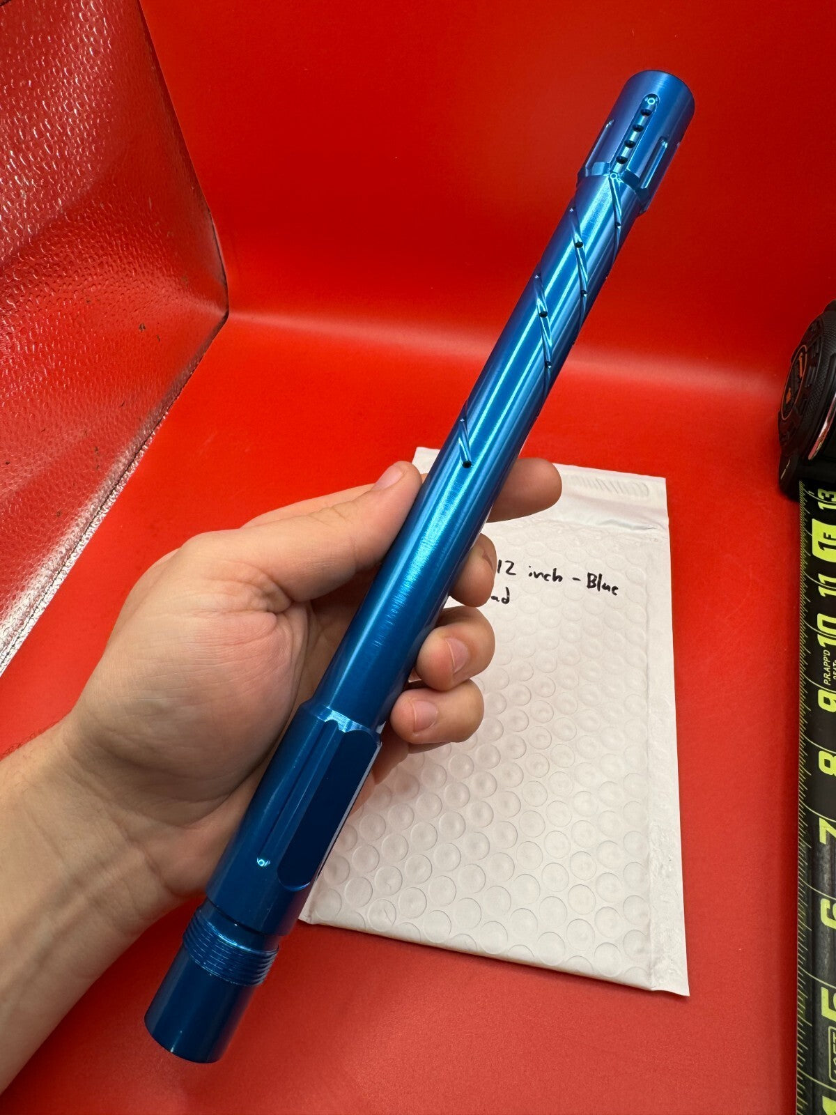 PMI Pursuit 12 inch Paintball Barrel A/C Thread - Blue 690 Bore