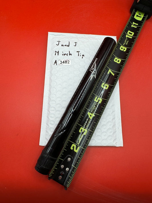 J &amp; J 14 inch Tip Paintball Barrel - used paintball barrel tip - black