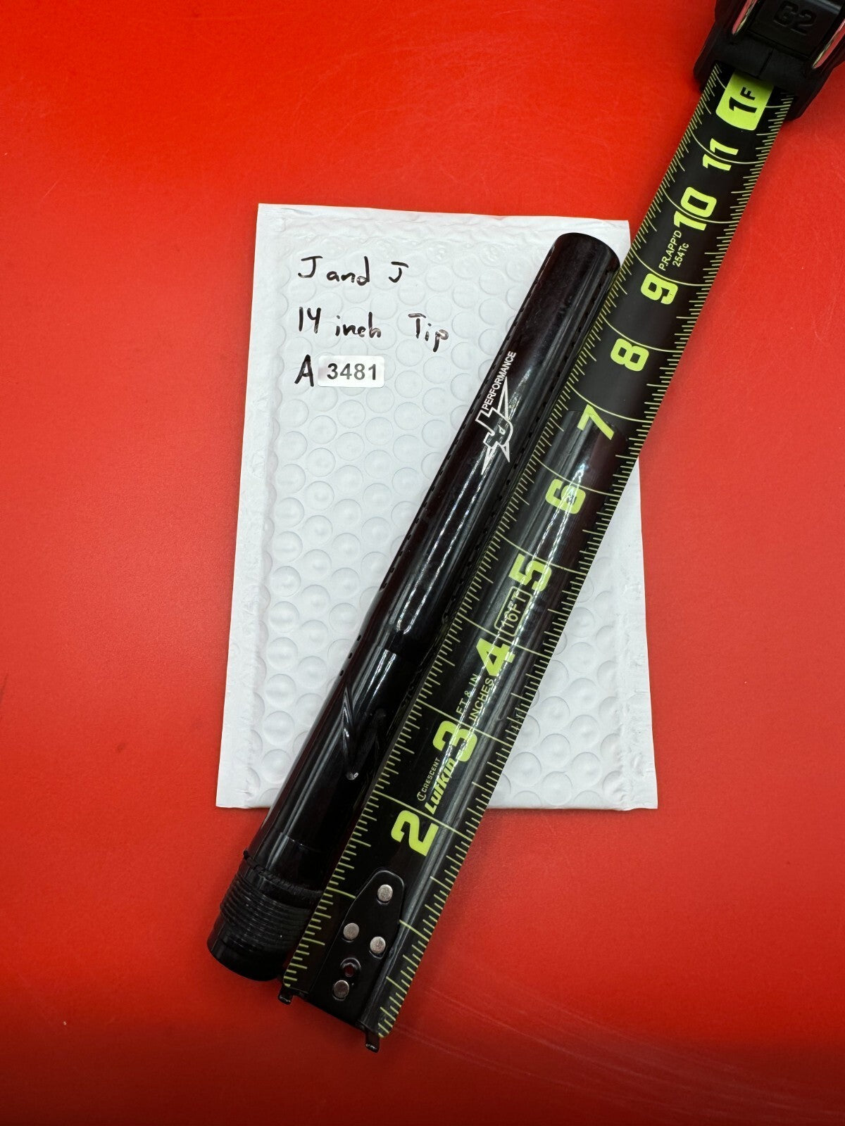J &amp; J 14 inch Tip Paintball Barrel - used paintball barrel tip - black