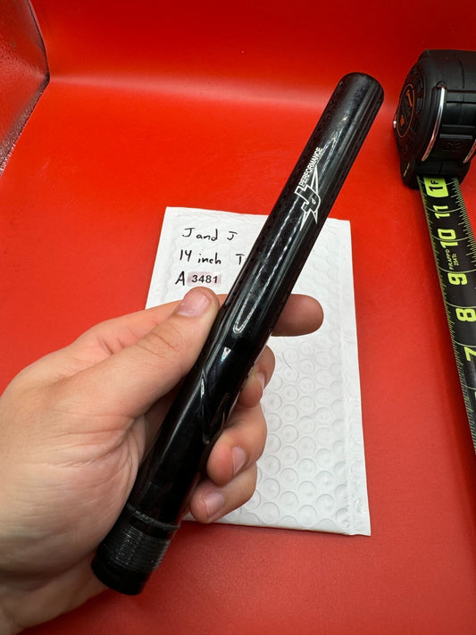 J &amp; J 14 inch Tip Paintball Barrel - used paintball barrel tip - black